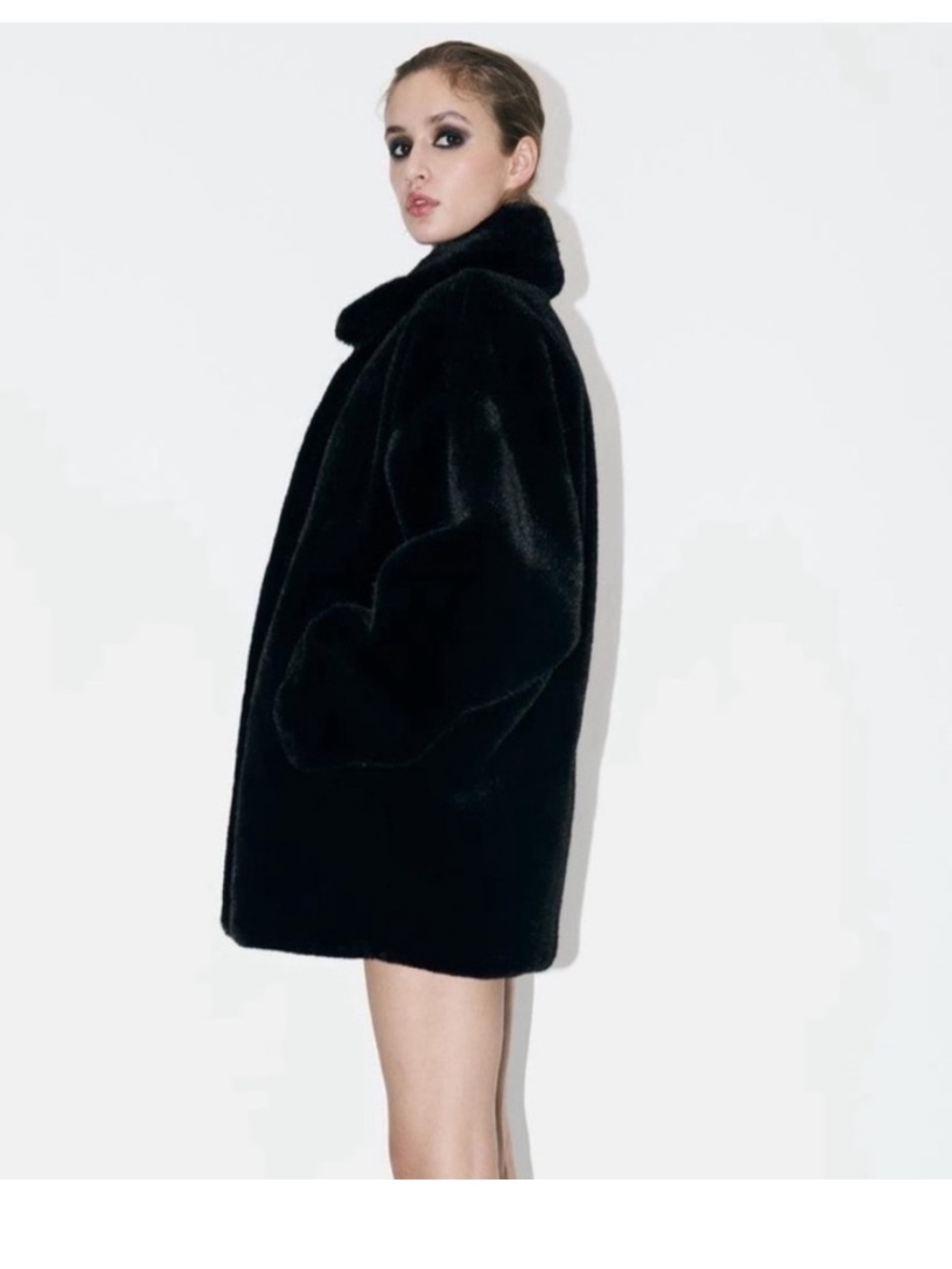 VIRAL NEW Zara faux fur coat, black, fluffy size L 
🚨FIRM PRICE NO DISCOUNT - Picture 6 of 16